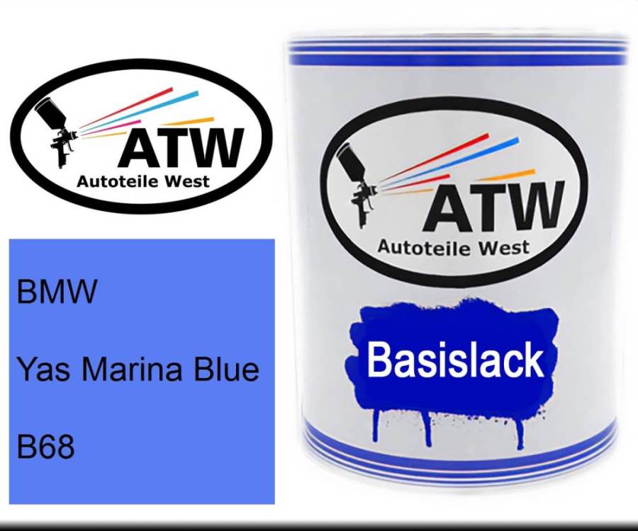 BMW, Yas Marina Blue, B68: 1L Lackdose, von ATW Autoteile West.